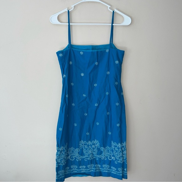 Ralph Ralph Lauren Vintage Blue Embroidered Cotton Spaghetti Strap Dress Size XS - Picture 6 of 8